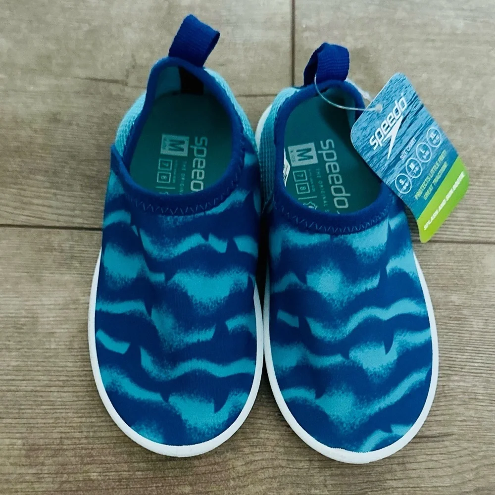 Speedo Toddler Boys Splash And Sun Bootie Scuba Blue Water Shoes size medium new